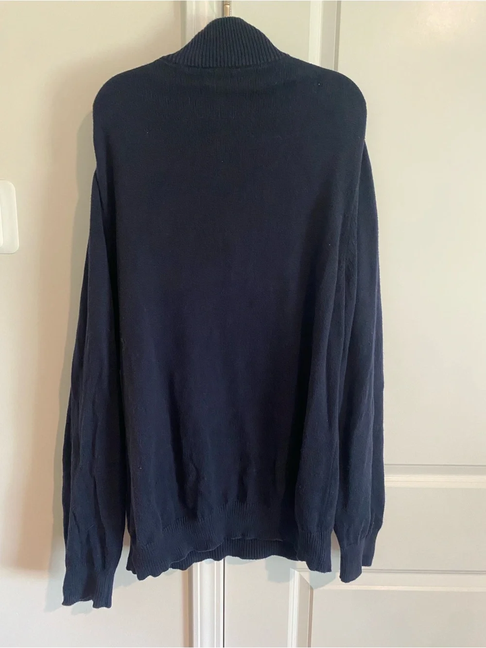 J. Crew Navy Zip-Front Mock Neck Sweater